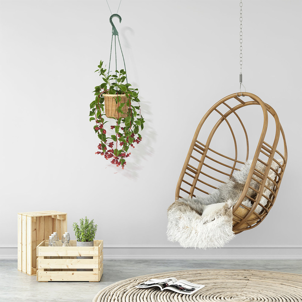 Spider Plant Hanging - ชุดตะขอแขวนต้นไม้ 5 ชิ้น แบบประหยัดพื้นที่ พร้อมสายโซ่ทรงวงกลม สำหรับต้นไม้เลื้อย