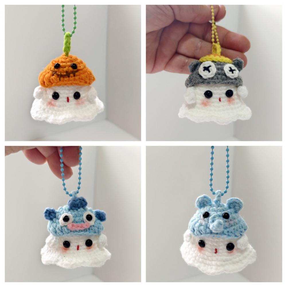 Spider Plant Hanging - ของตกแต่งรถยนต์สำหรับฮาโลวีนแบบถักโครเชต์ ของตกแต่งรถยนต์ฮาโลวีน ตุ๊กตาผีโครเชต์ ของตกแต่งแขวนรูปกบ แมว แมงมุม